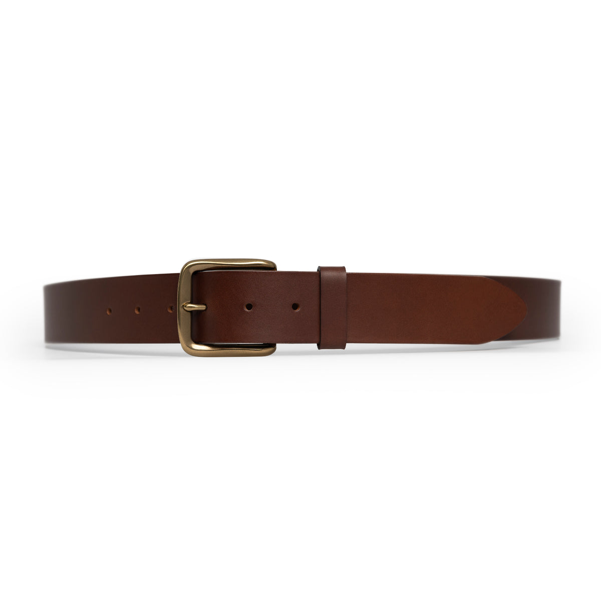 Dark Brown full-grain leather belt, brass buckle — CarveOn, made in Ireland#Color_Dark Brown
