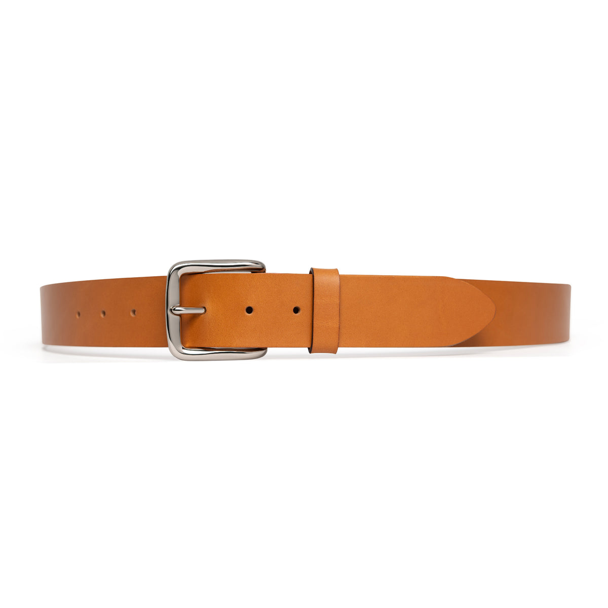 Tan full-grain leather belt, silver buckle — CarveOn, made in Ireland#Color_Tan