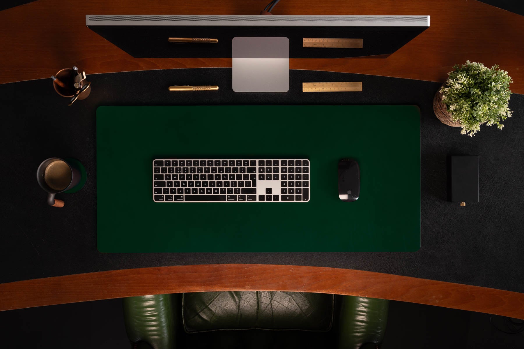 Green full-grain leather desk pad — personalised — CarveOn, made in Ireland#Color_Green