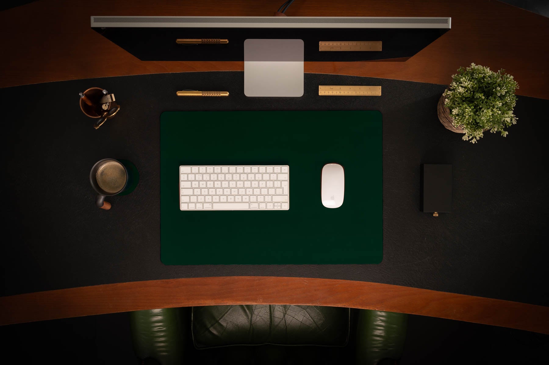 Green full-grain leather desk pad — personalised — CarveOn, made in Ireland#Color_Green