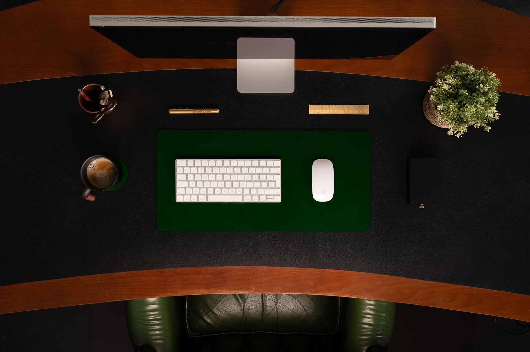 Green full-grain leather desk pad — personalised — CarveOn, made in Ireland#Color_Green
