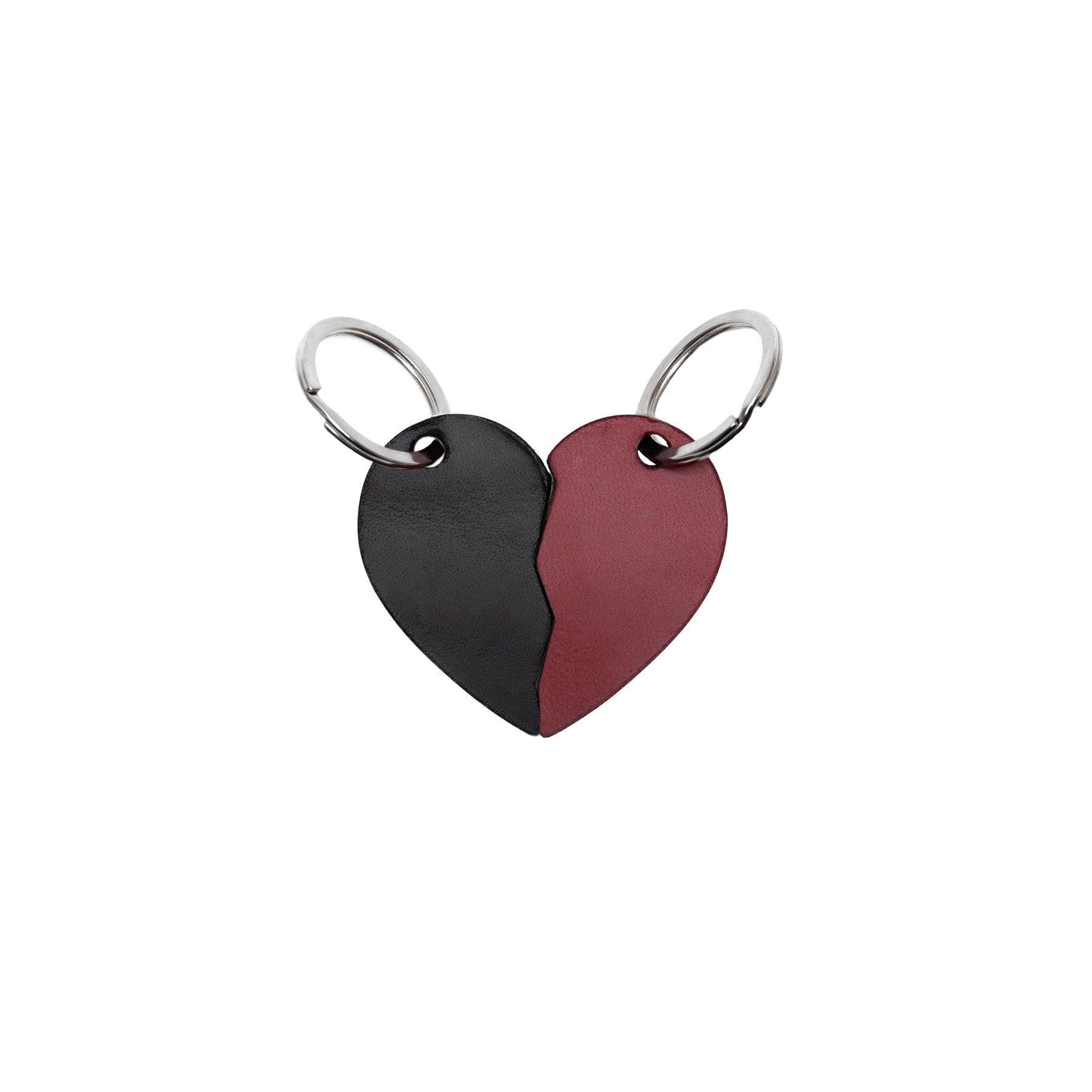 Black full-grain leather keyring — personalised gift — CarveOn, made in Ireland