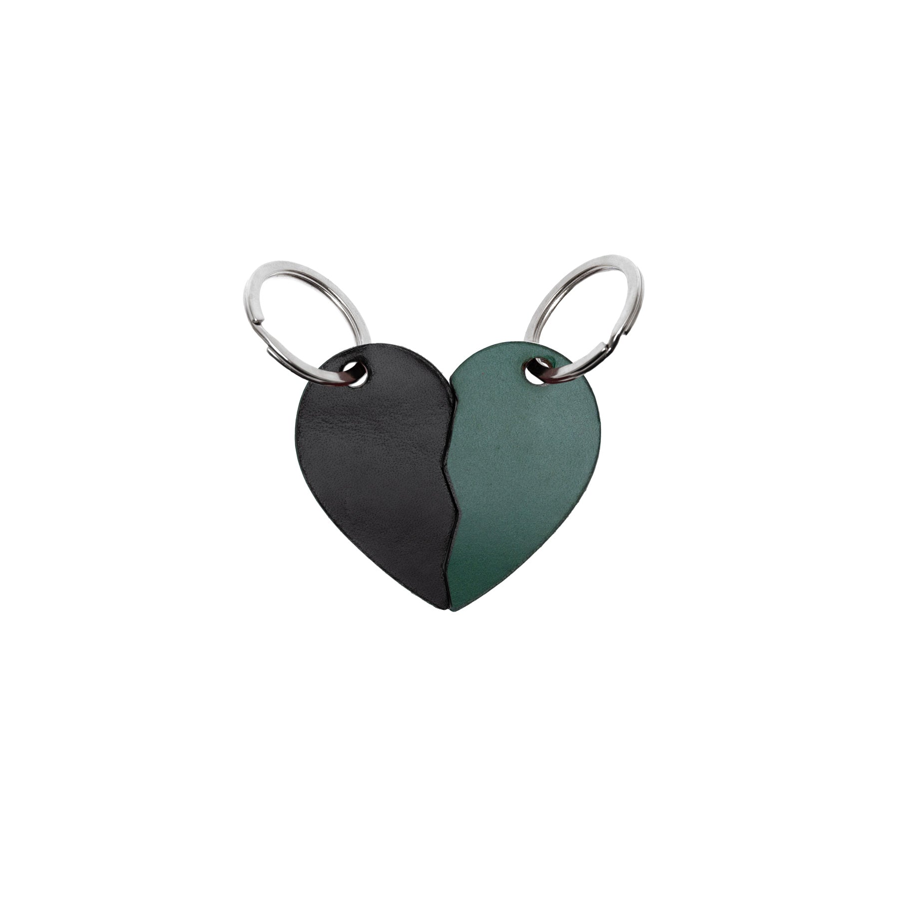 Black full-grain leather keyring — personalised gift — CarveOn, made in Ireland