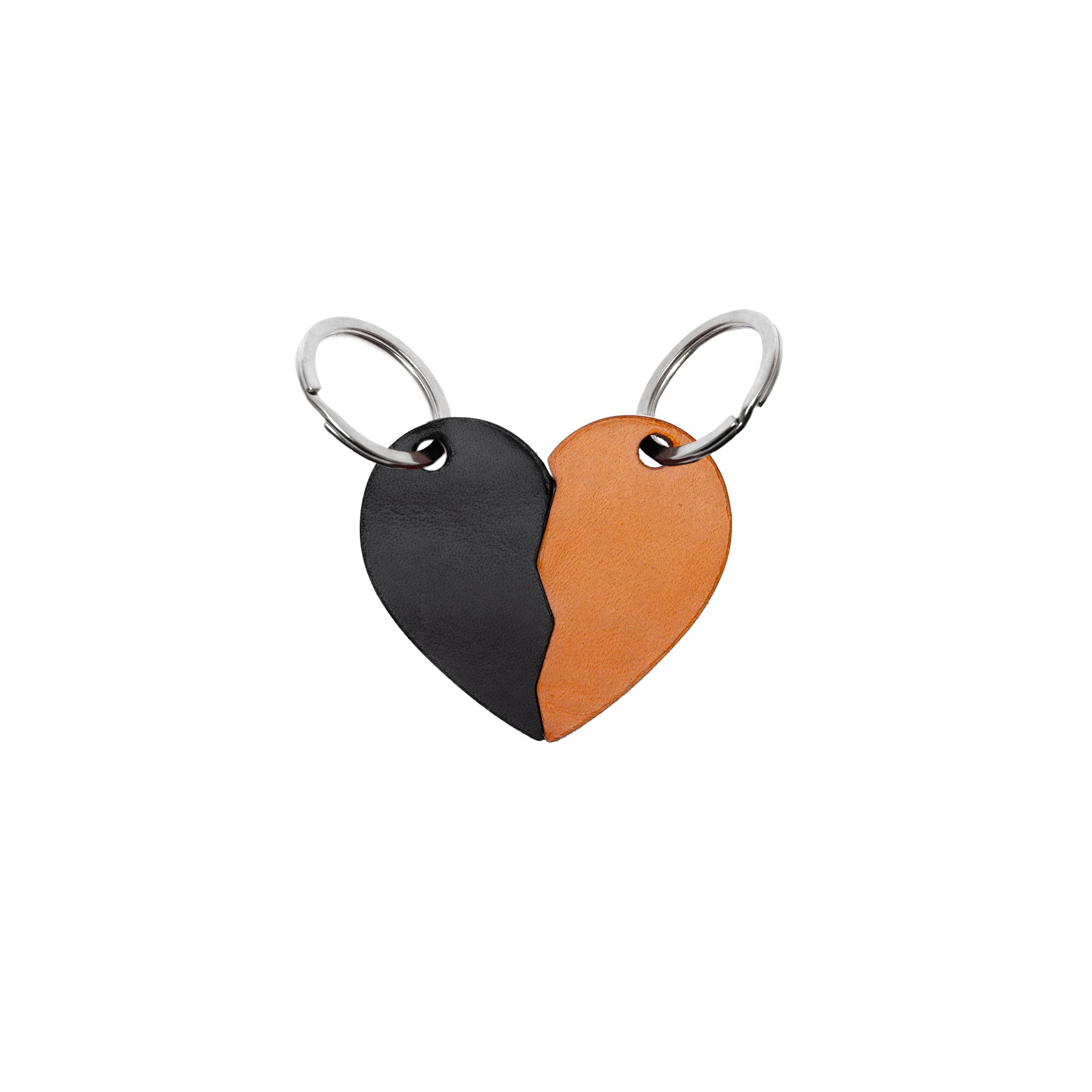 Black full-grain leather keyring — personalised gift — CarveOn, made in Ireland