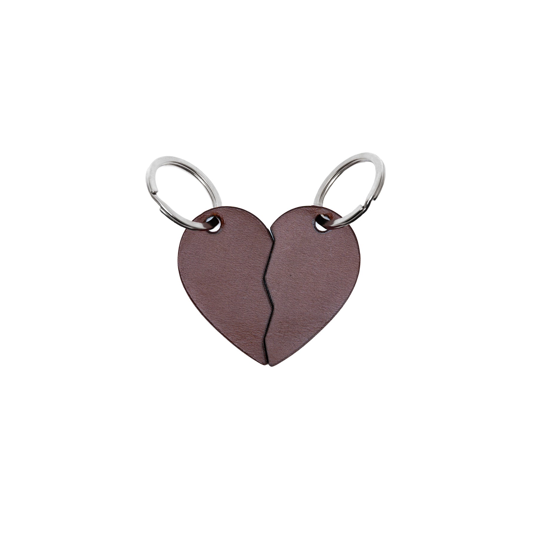 Dark Brown full-grain leather keyring — personalised gift — CarveOn, made in Ireland