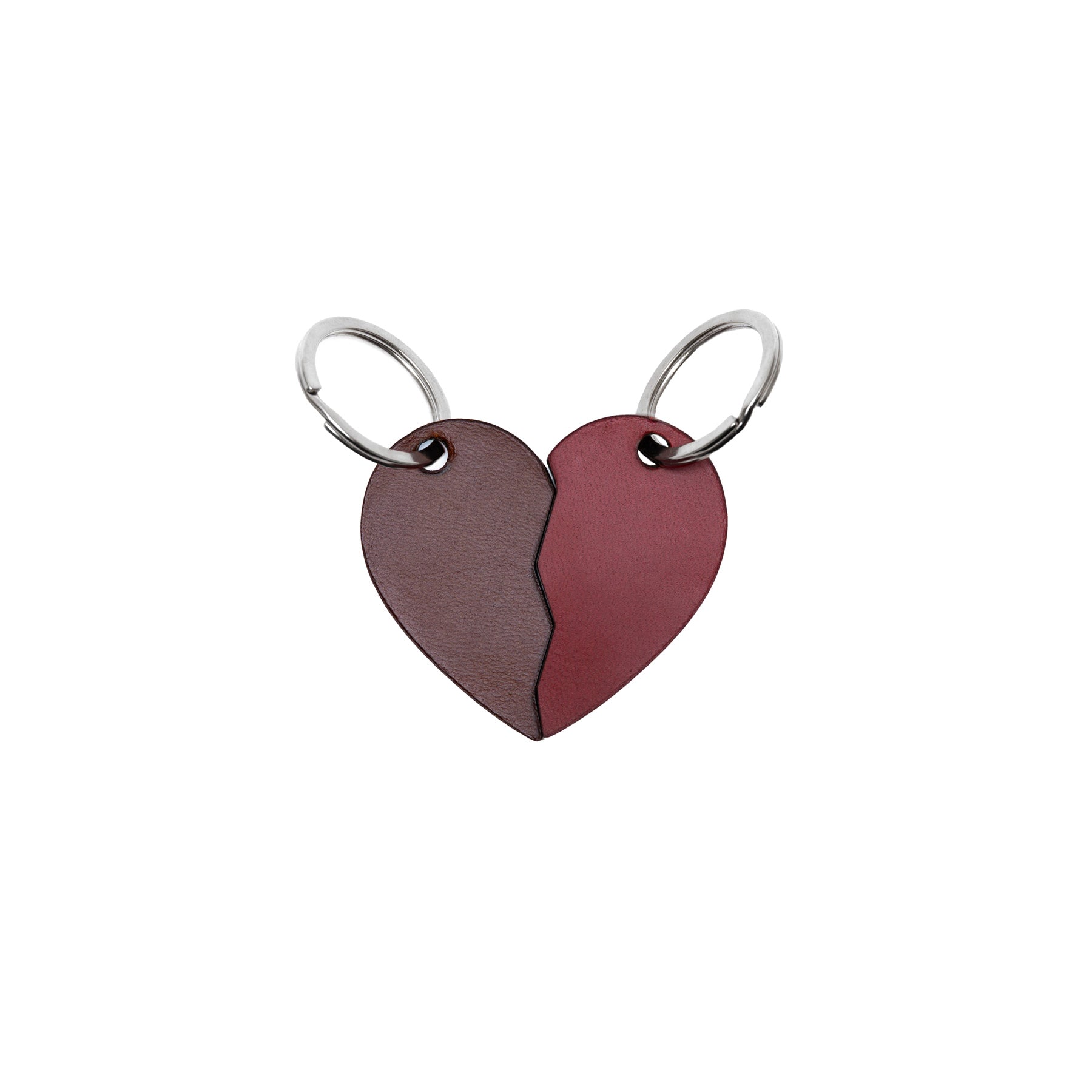 Dark Brown full-grain leather keyring — personalised gift — CarveOn, made in Ireland