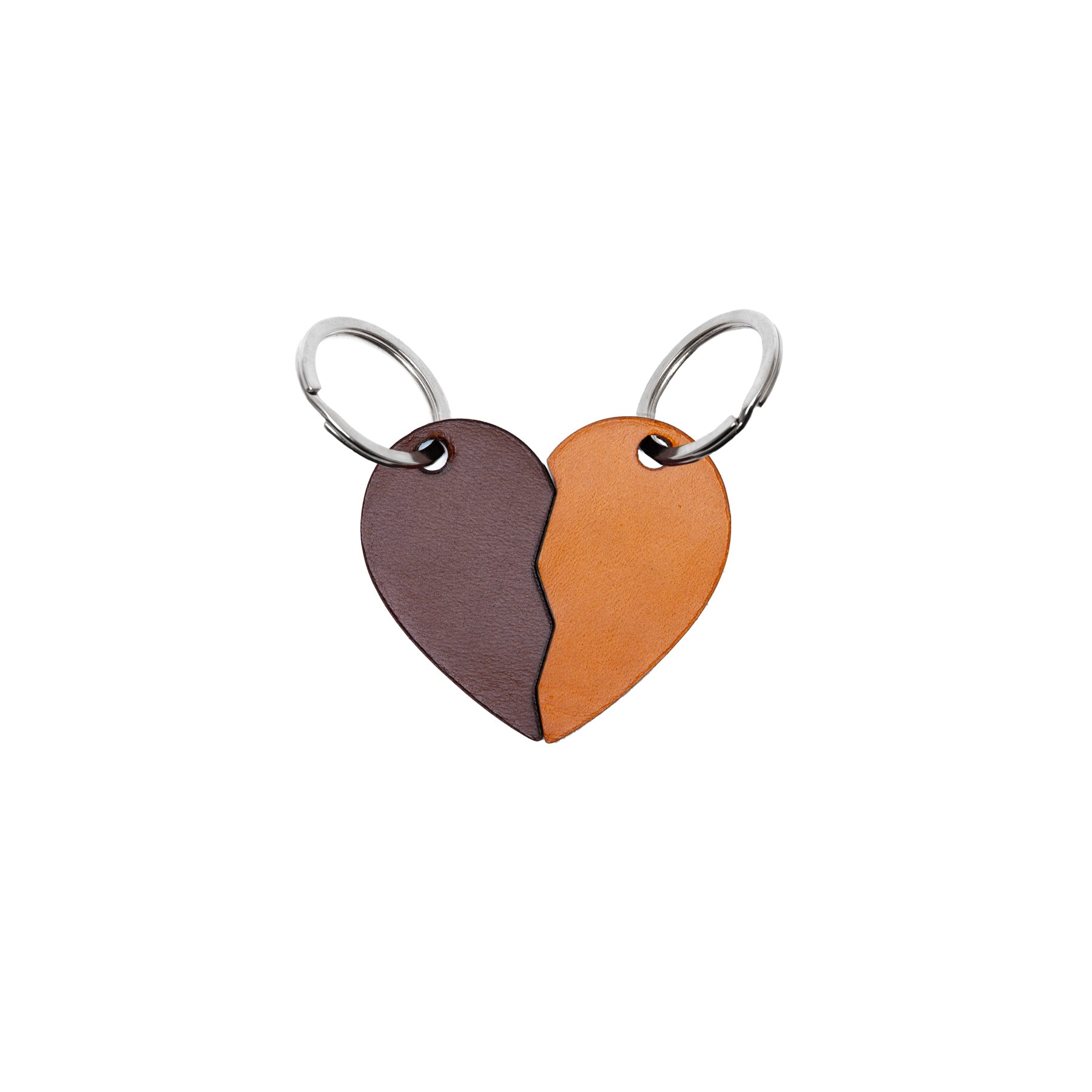 Dark Brown full-grain leather keyring — personalised gift — CarveOn, made in Ireland