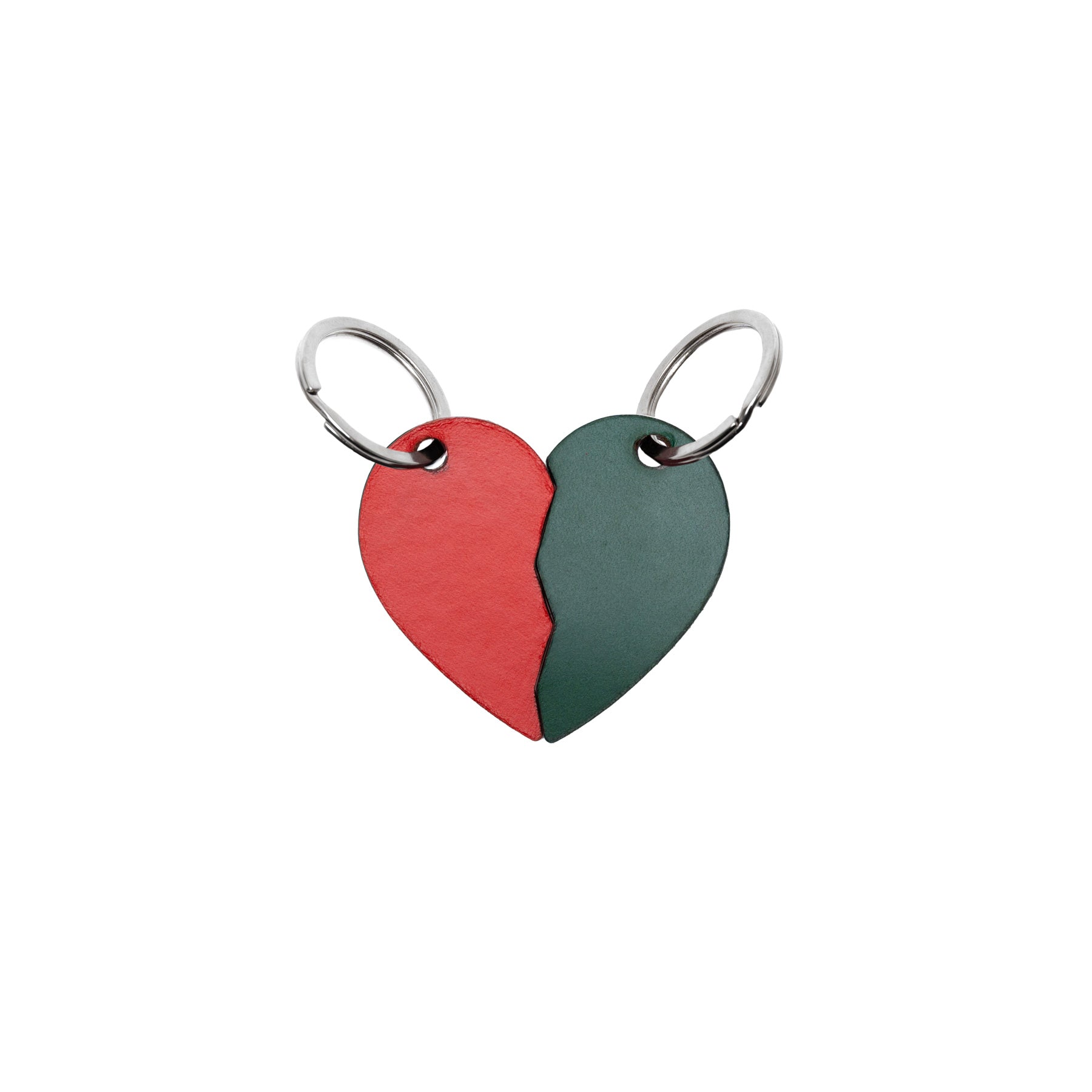 Red full-grain leather keyring — personalised gift — CarveOn, made in Ireland