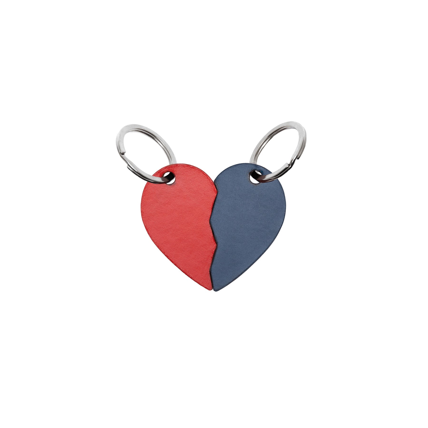 Red full-grain leather keyring — personalised gift — CarveOn, made in Ireland