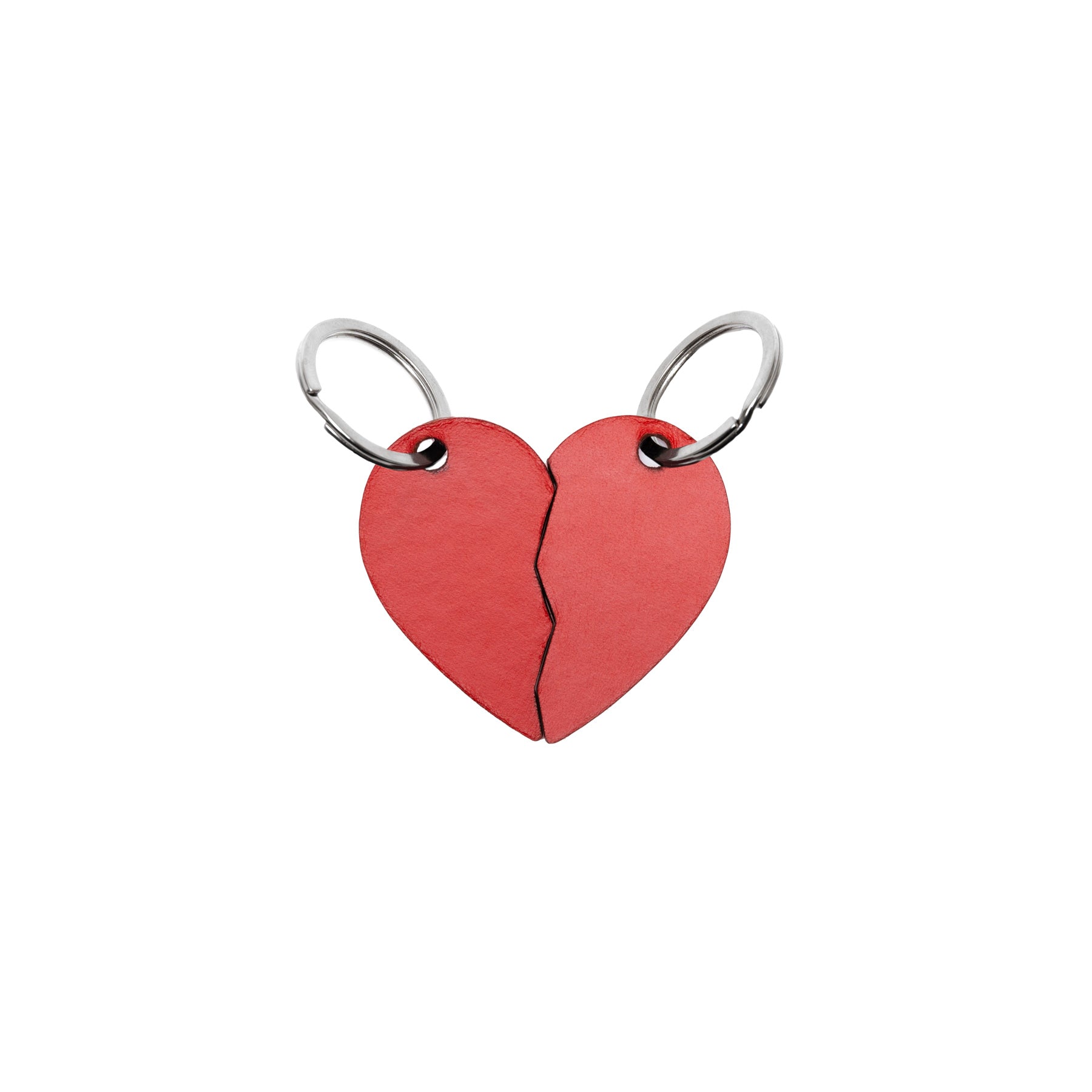 Red full-grain leather keyring — personalised gift — CarveOn, made in Ireland