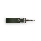 Green full-grain leather keyring, flat lay — personalised gift — CarveOn, made in Ireland#Color_Green