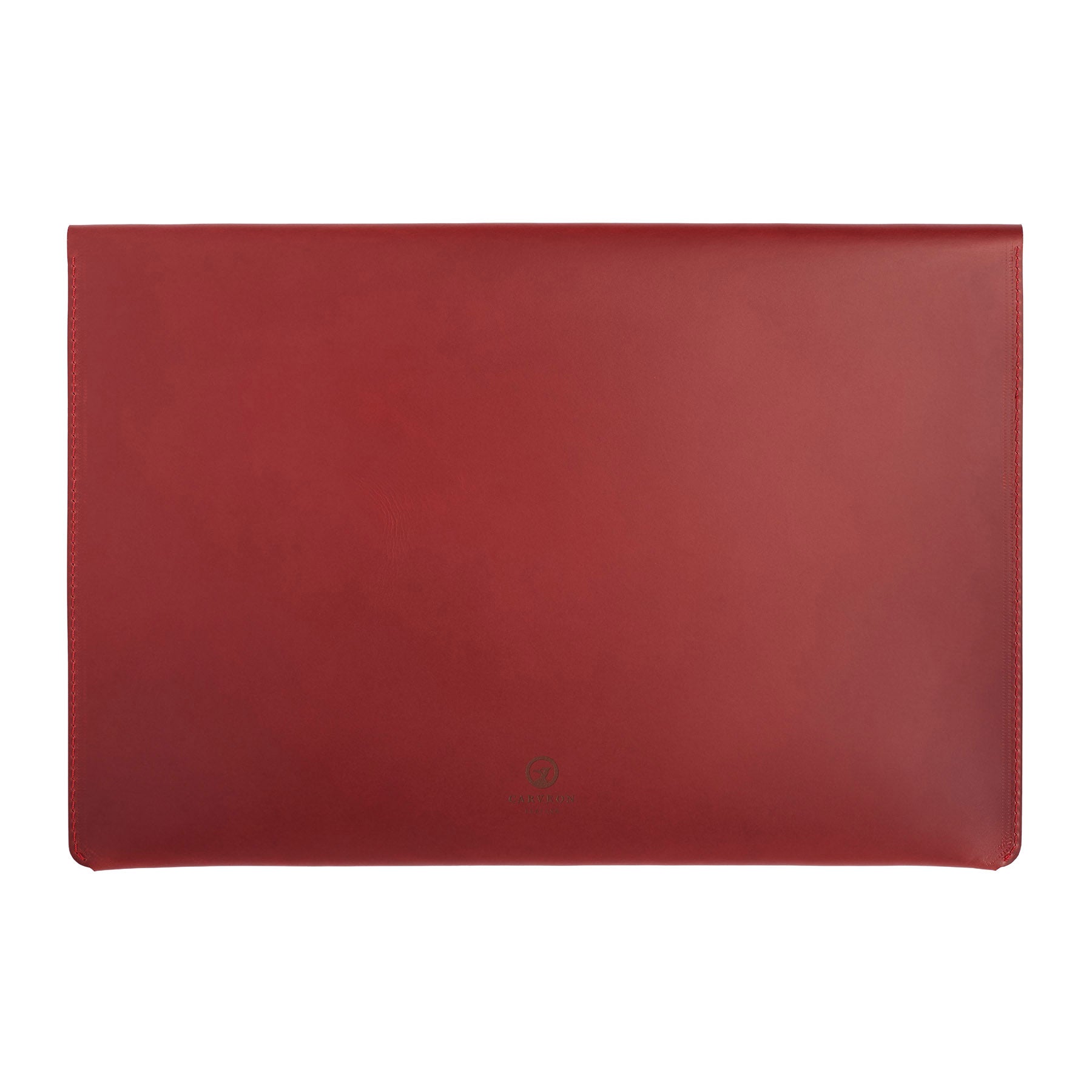 Burgundy full-grain leather document folio, flat lay — personalised — CarveOn, made in Ireland#Color_Burgundy