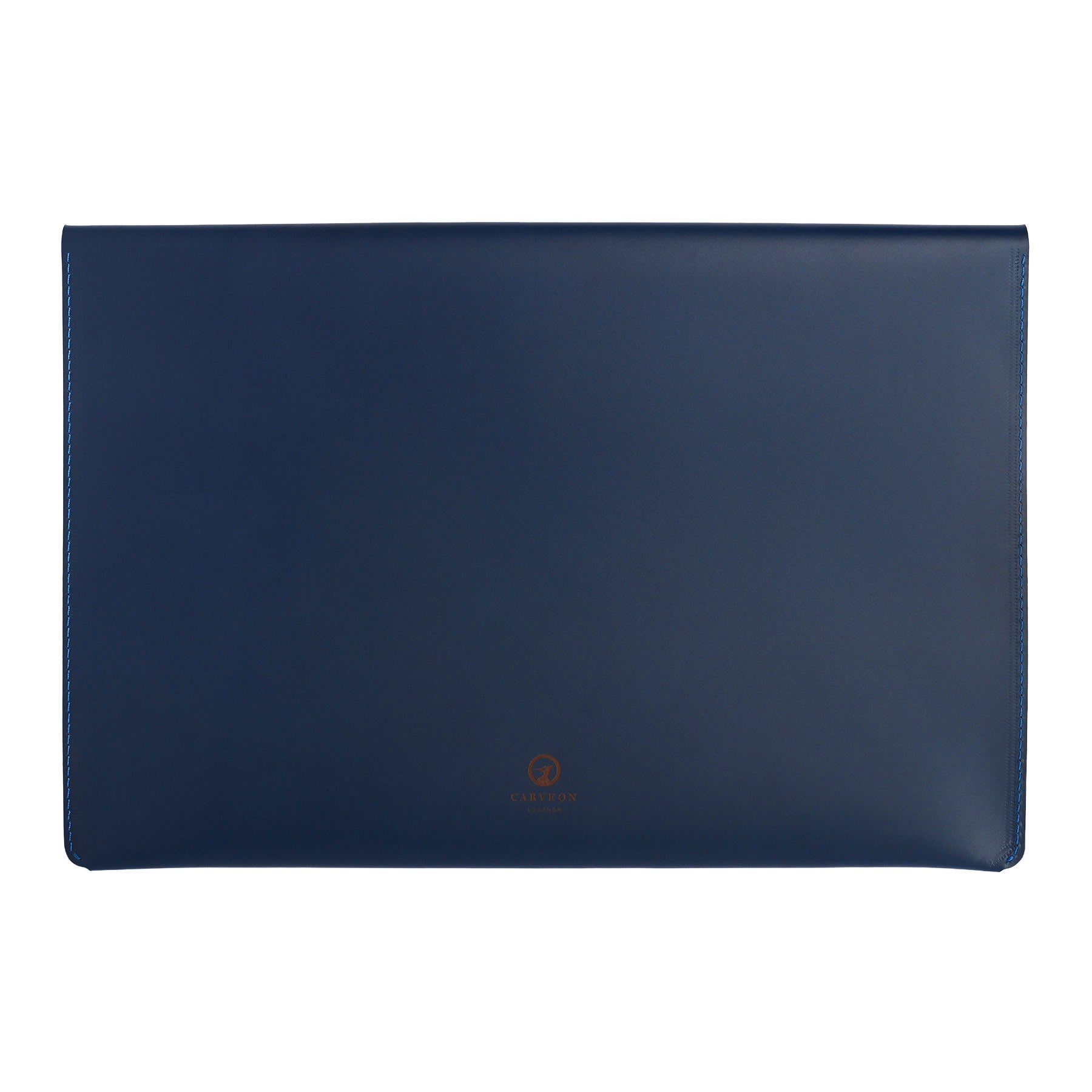 Navy full-grain leather document folio, flat lay — personalised — CarveOn, made in Ireland#Color_Navy