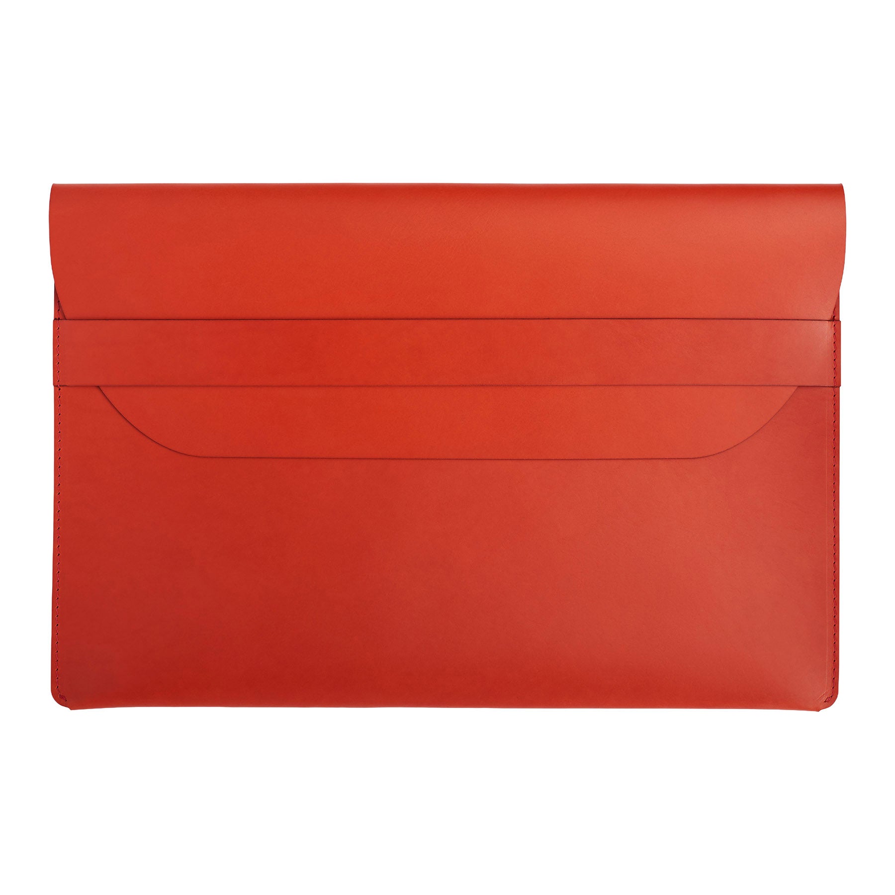 Red full-grain leather document folio, flat lay — personalised — CarveOn, made in Ireland#Color_Red