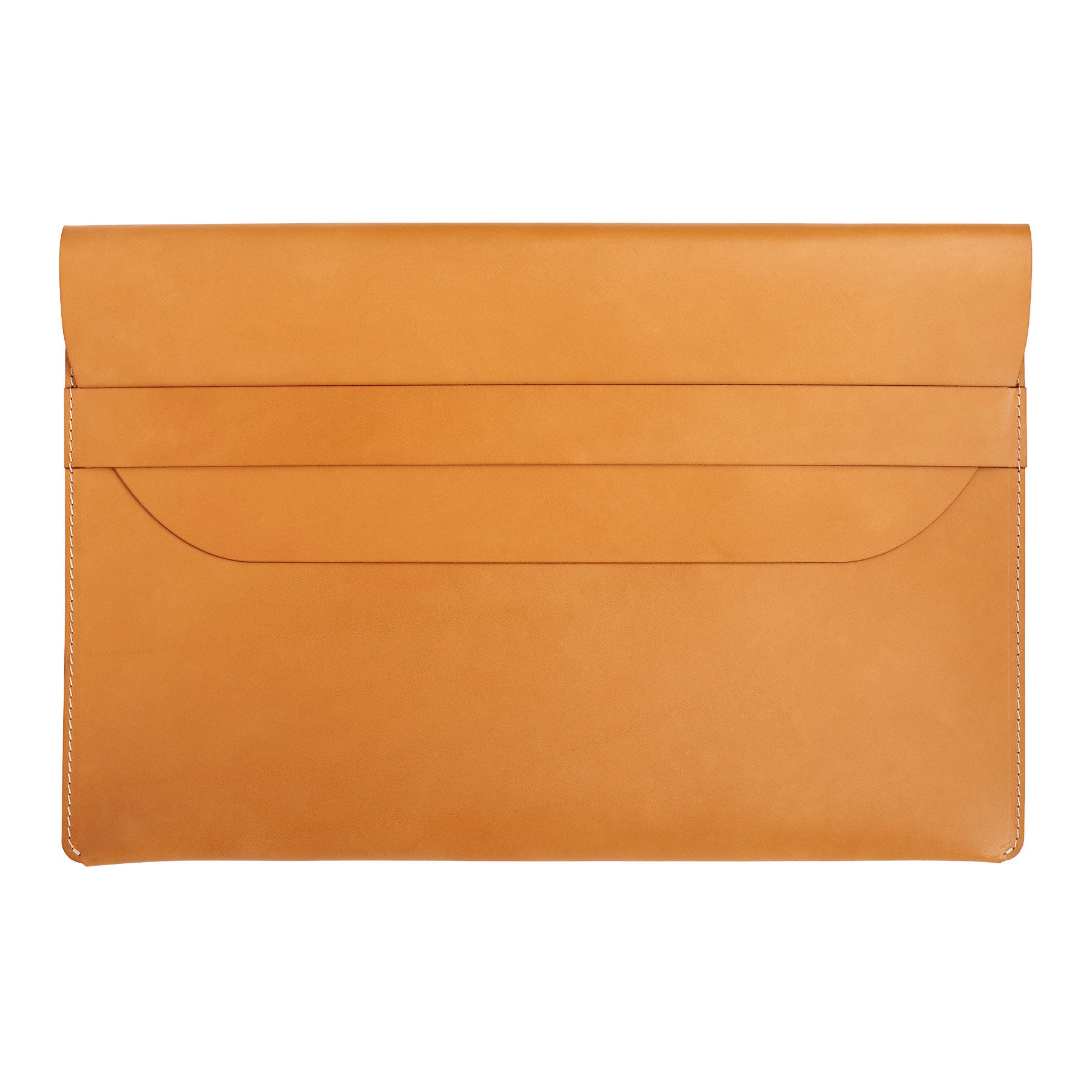 Tan full-grain leather document folio, flat lay — personalised — CarveOn, made in Ireland#Color_Tan