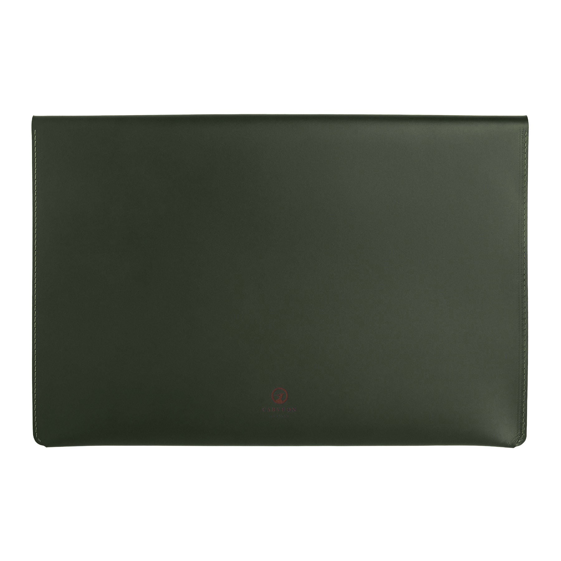 Green full-grain leather document folio, flat lay — personalised — CarveOn, made in Ireland#Color_Green