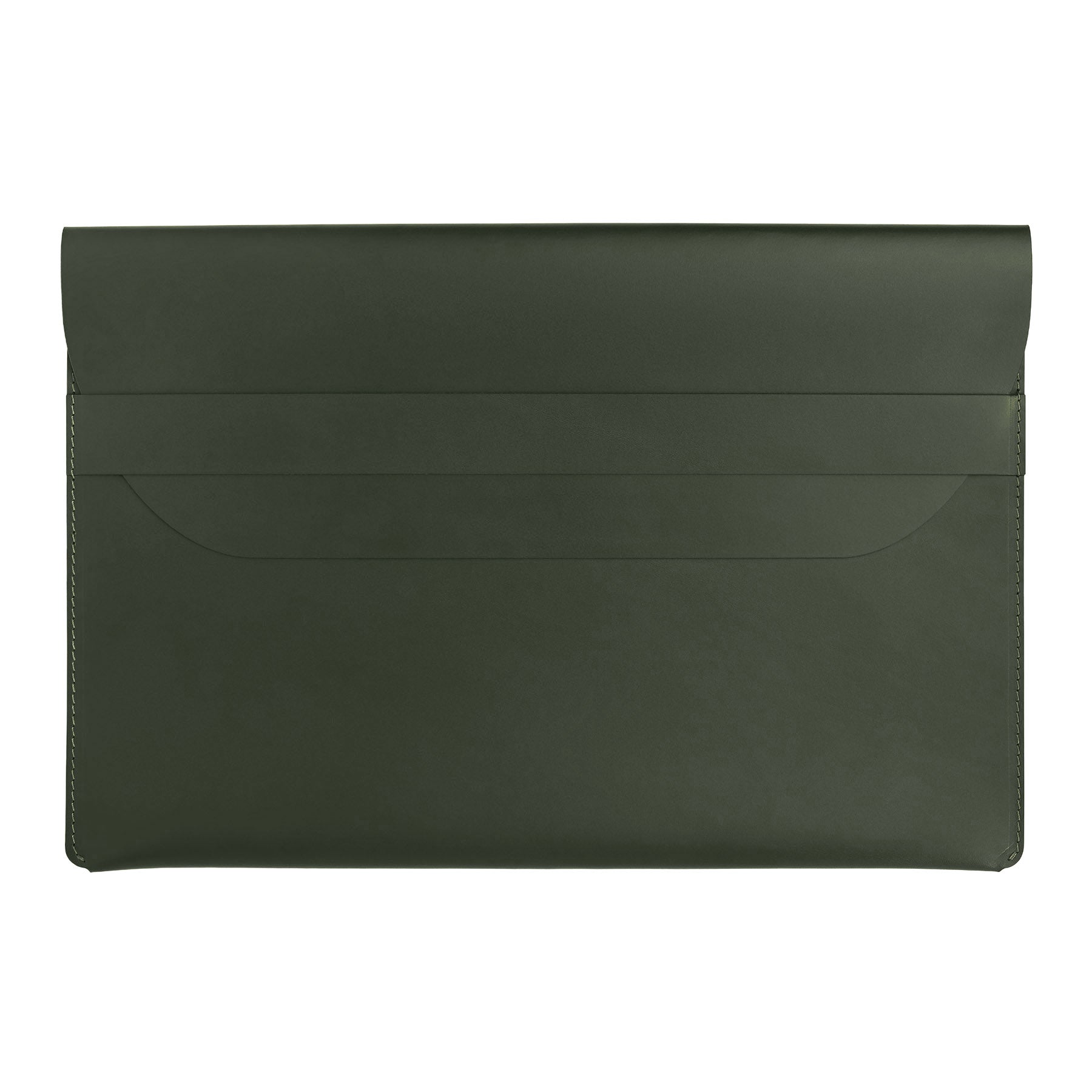 Green full-grain leather document folio, flat lay — personalised — CarveOn, made in Ireland#Color_Green
