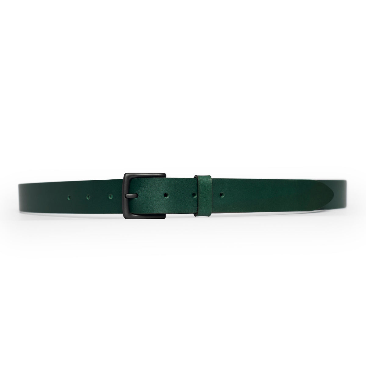 Green full-grain leather belt, black buckle — CarveOn, made in Ireland#Color_Green