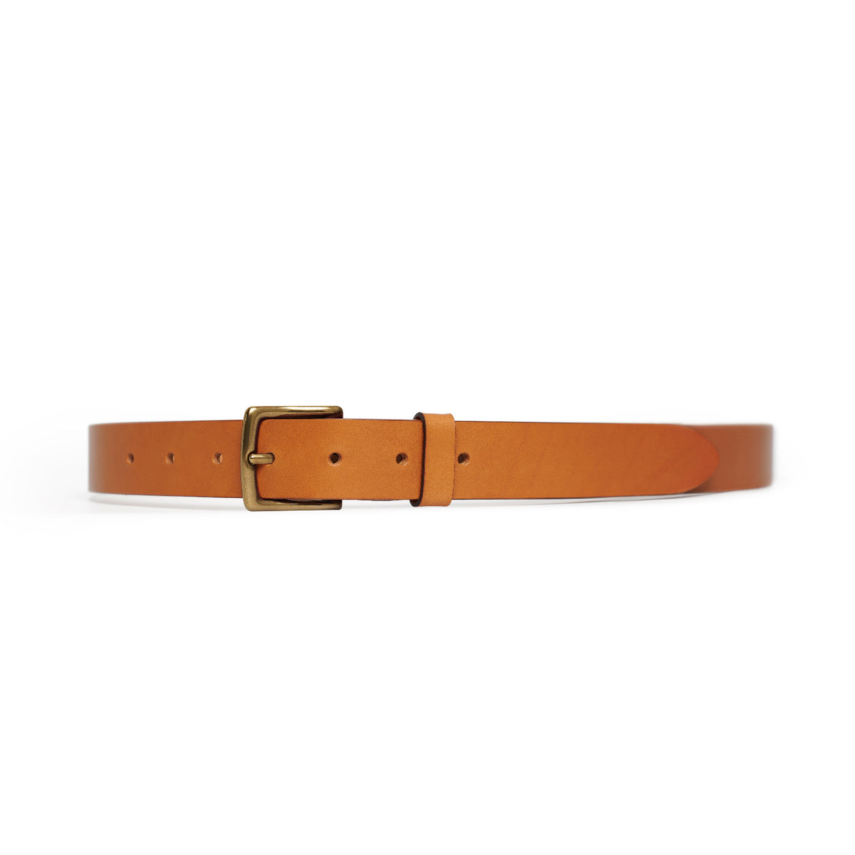Tan full-grain leather belt, brass buckle — CarveOn, made in Ireland#Color_Tan
