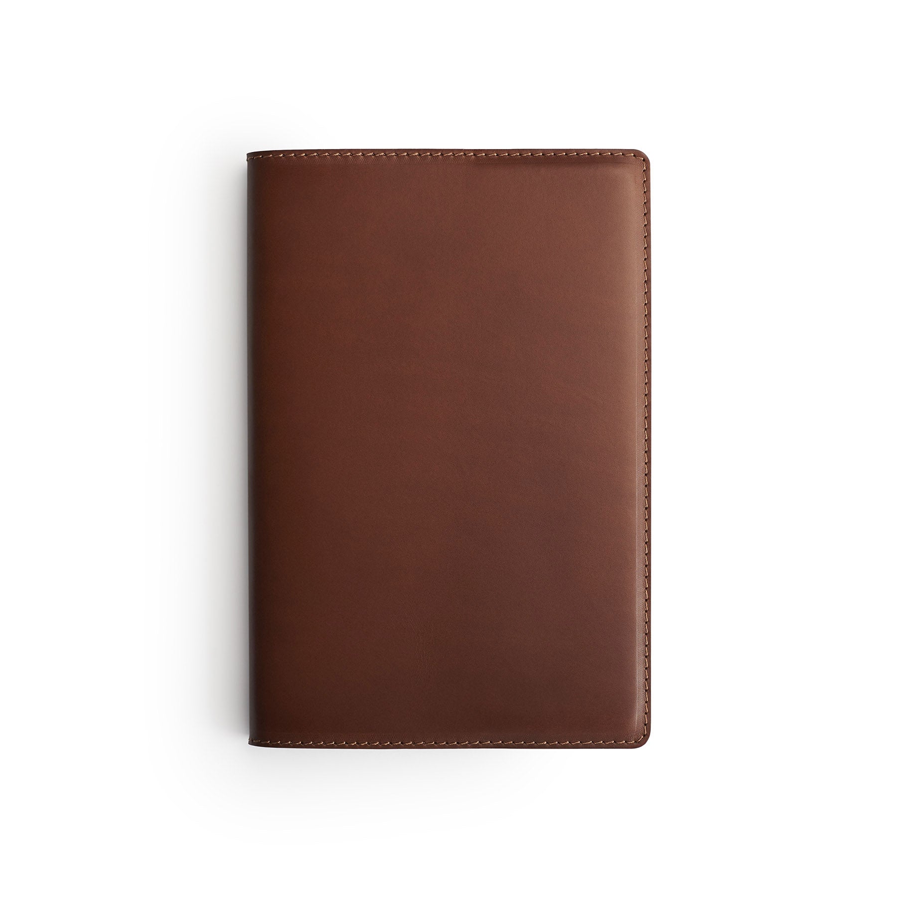Dark Brown full-grain leather A5 notebook, flat lay — personalised — CarveOn, made in Ireland#Color_Dark Brown