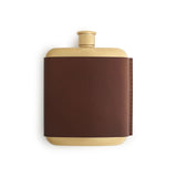 Leather Bound Gold-Plated Hip Flask