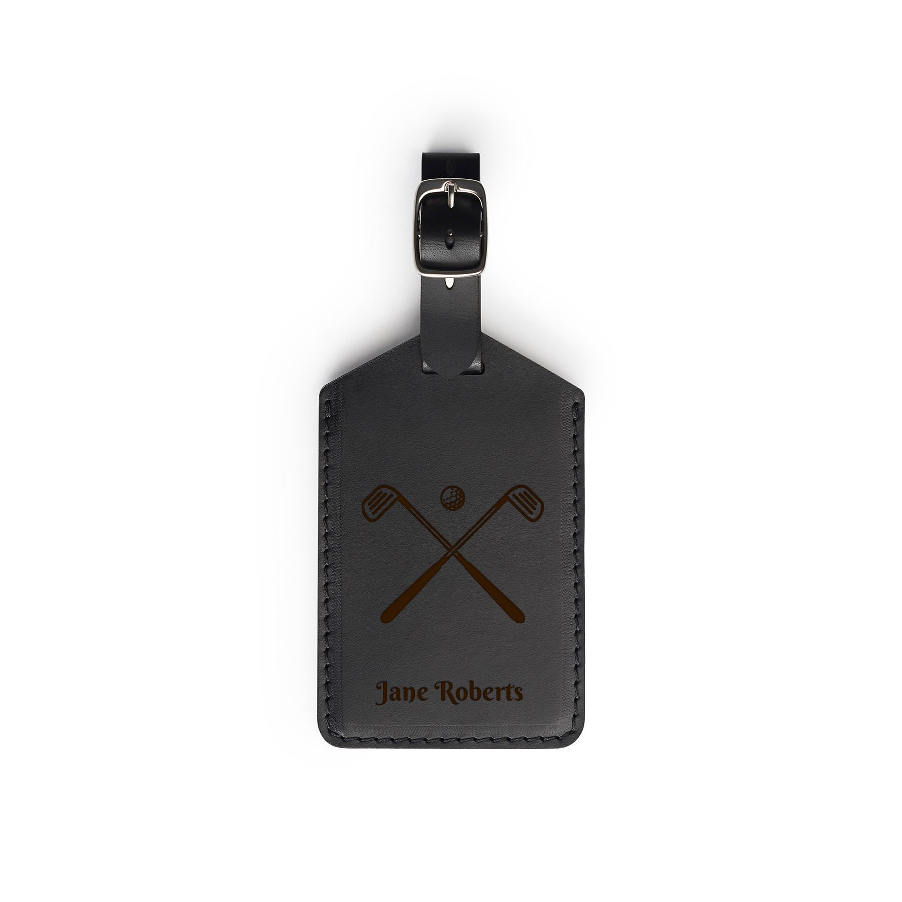 Leather golf bag tag — personalised golf gift — CarveOn, handmade in Ireland#Color_Hidden