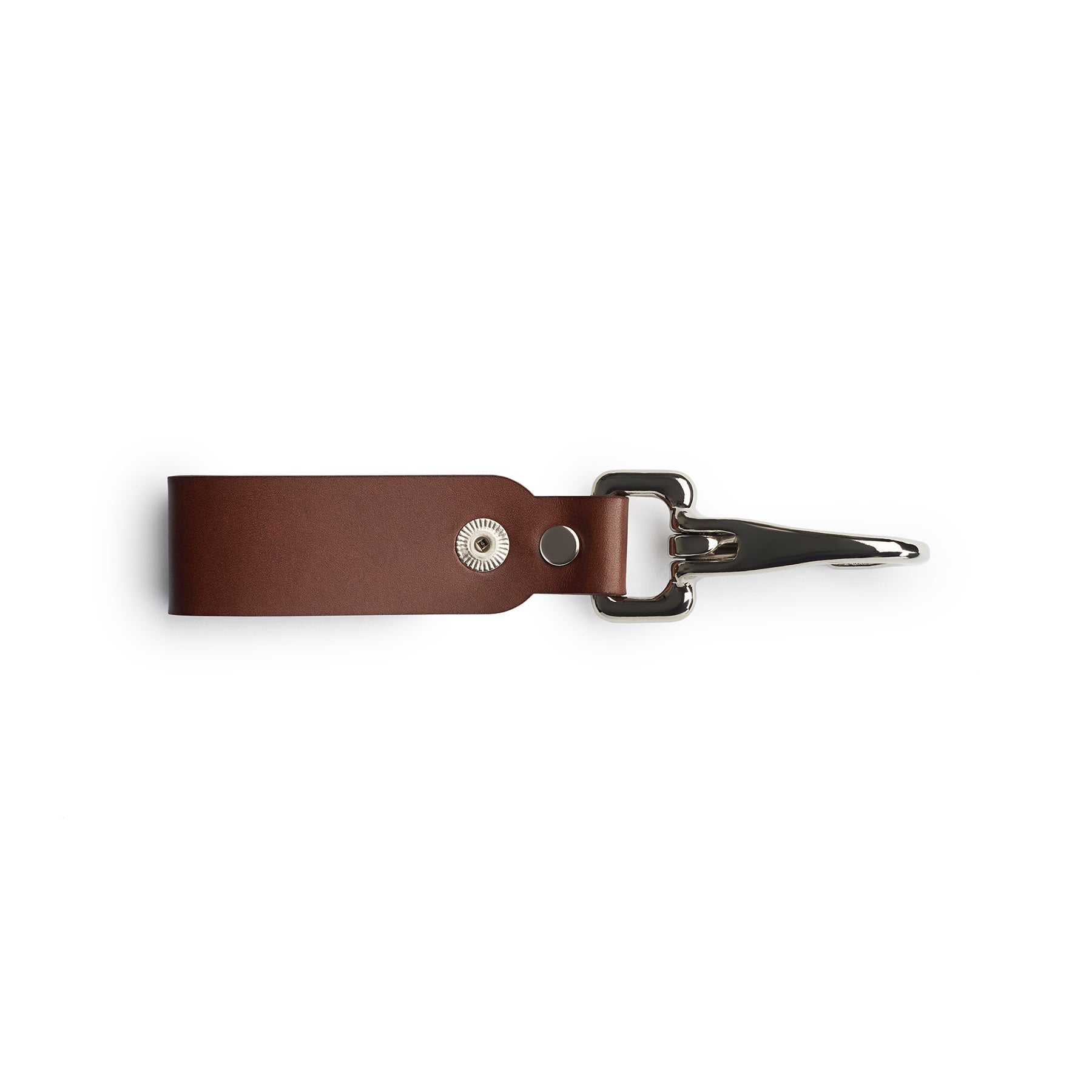 Dark Brown full-grain leather keyring, flat lay — personalised gift — CarveOn, made in Ireland#Color_Dark Brown