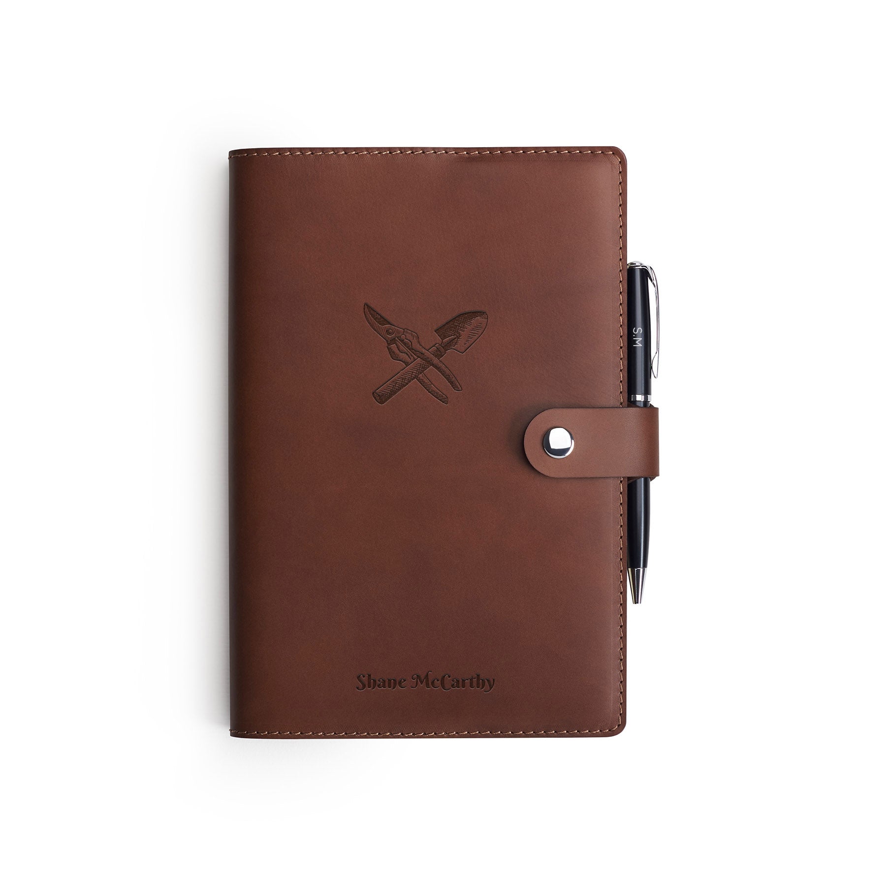 Moleskine notebook with leather cover and pen — personalised gift — CarveOn, made in Ireland#Color_Hidden