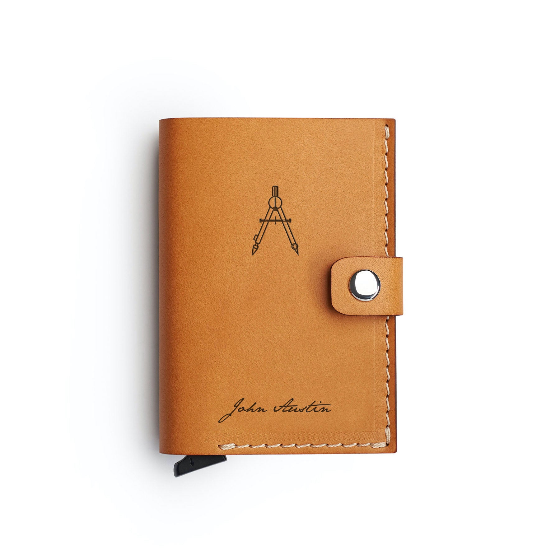Tan full-grain leather RFID wallet — personalised — CarveOn, made in Ireland#Color_Hidden