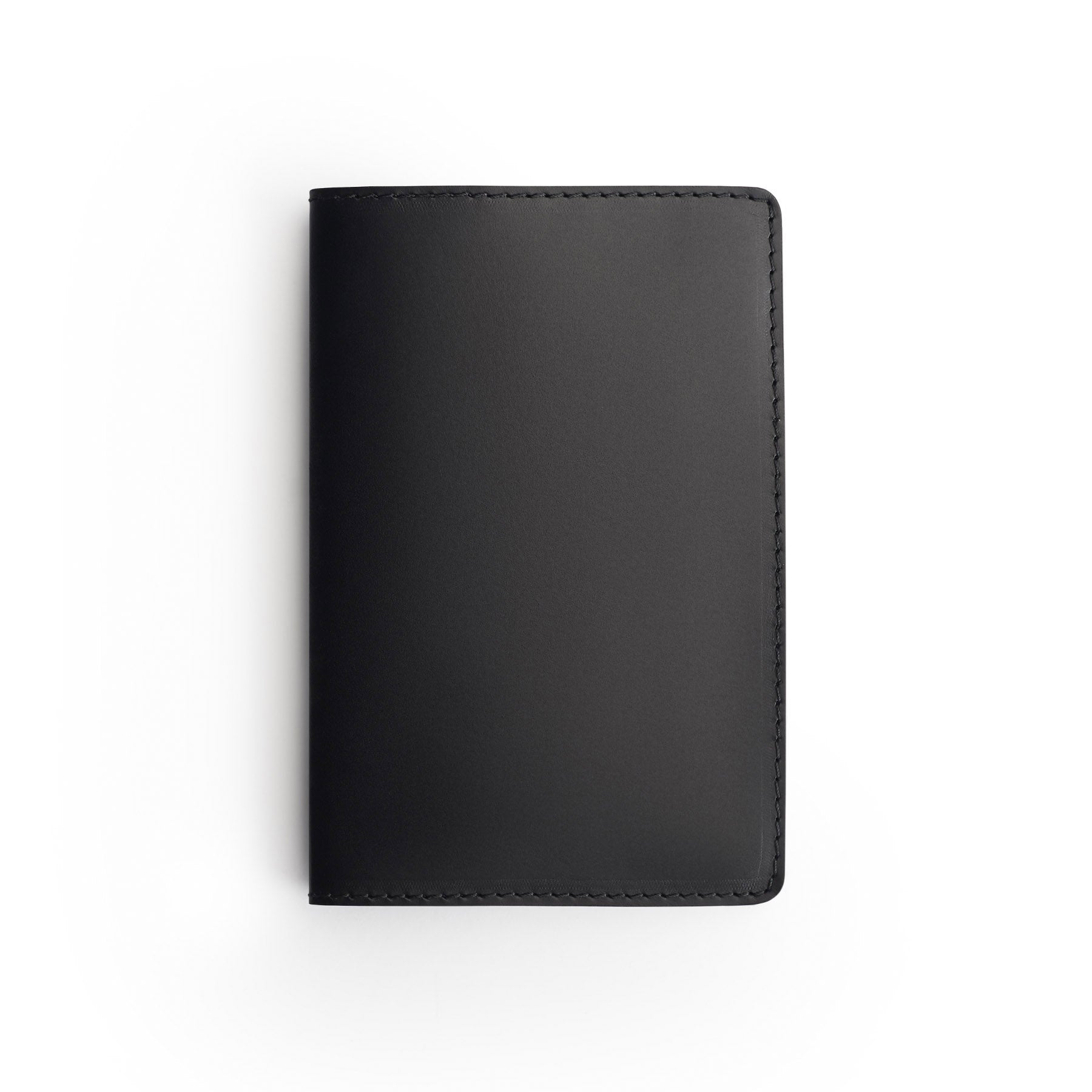 Black leather golf scorecard holder, flat lay — personalised golf gift — CarveOn, handmade in Ireland#Color_Black