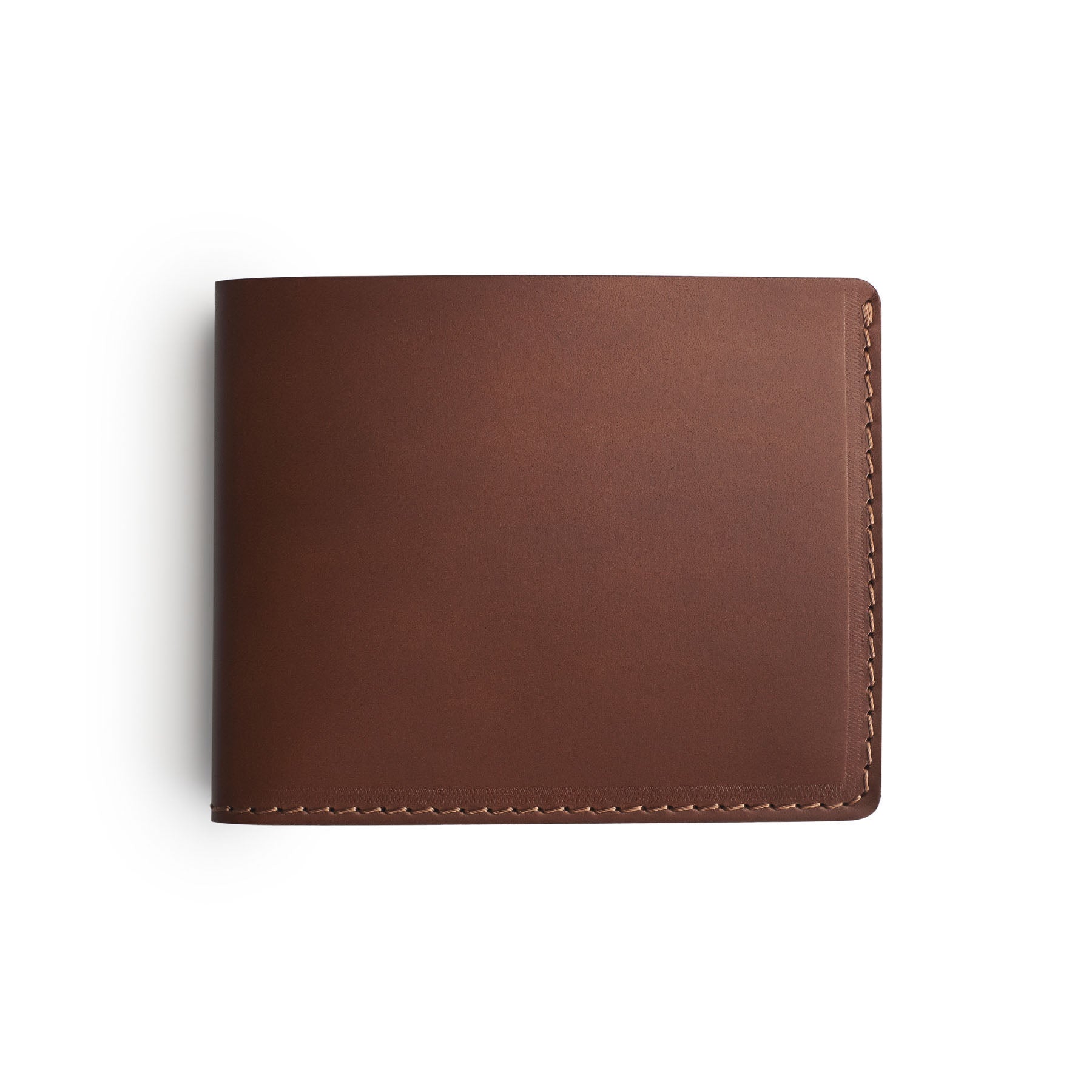 Dark Brown full-grain leather traditional wallet, flat lay — personalised — CarveOn, made in Ireland#Color_Dark Brown