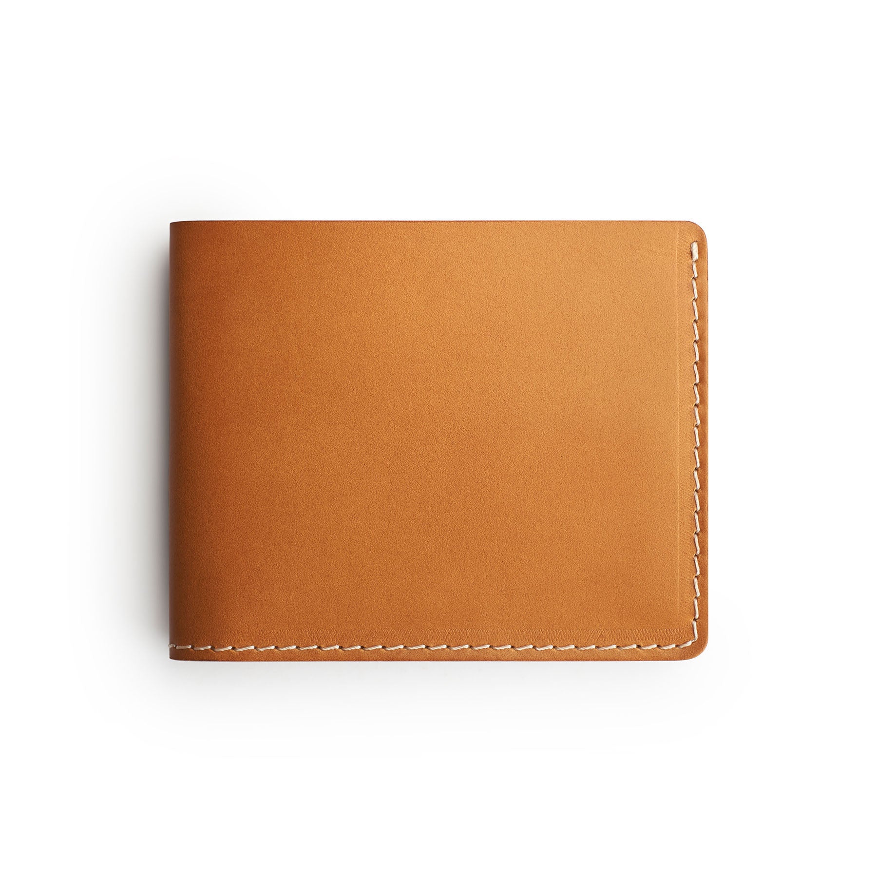 Tan full-grain leather traditional wallet, flat lay — personalised — CarveOn, made in Ireland#Color_Tan