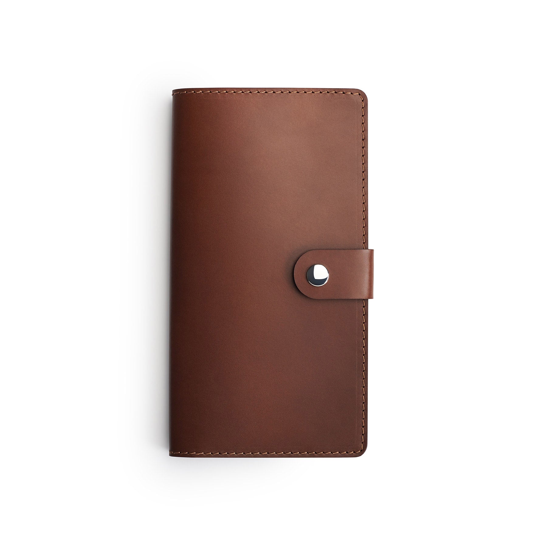Dark Brown full-grain leather travel wallet, flat lay — personalised — CarveOn, made in Ireland#Color_Dark Brown