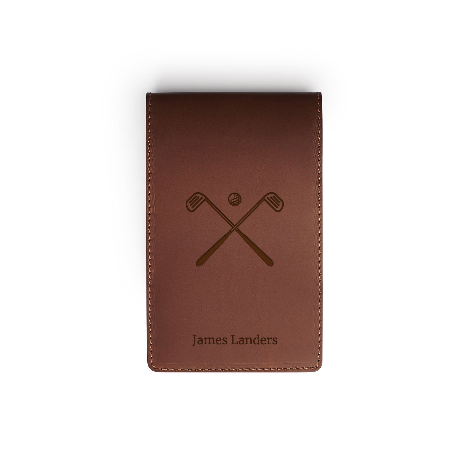 Leather yardage book cover — personalised golf gift — CarveOn, handmade in Ireland#Color_Hidden