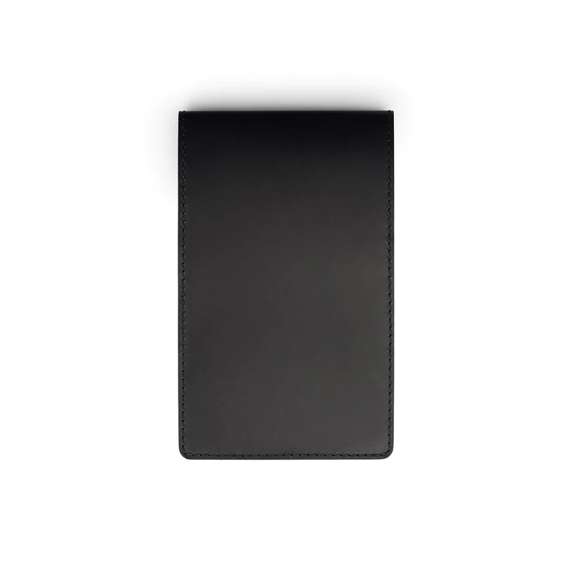 Black leather yardage book cover — personalised golf gift — CarveOn, handmade in Ireland#Color_Black
