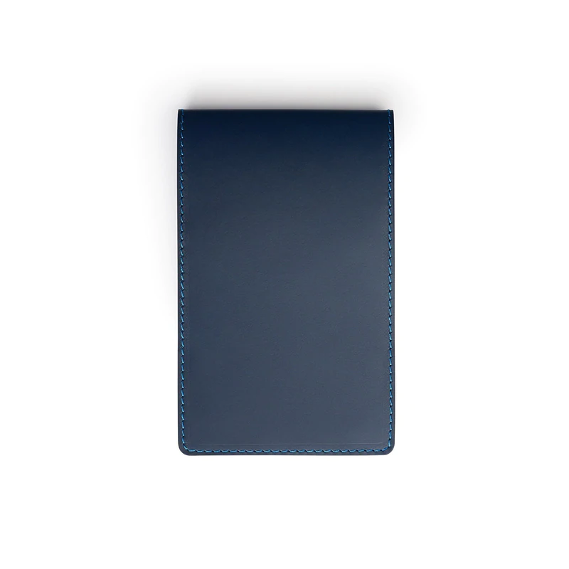 Navy leather yardage book cover — personalised golf gift — CarveOn, handmade in Ireland#Color_Navy