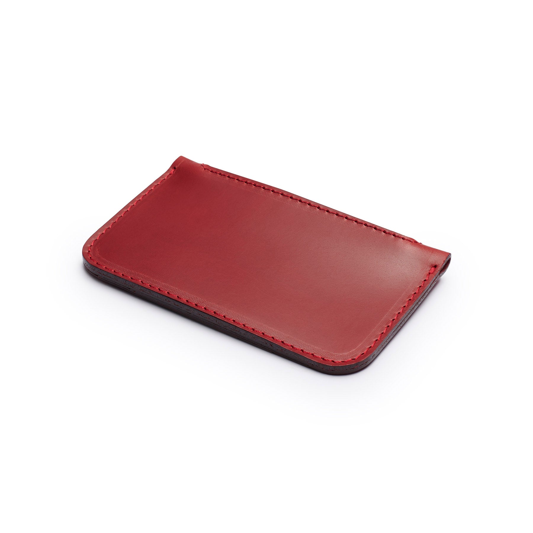 Burgundy full-grain leather zip card wallet, flat lay, angled view — personalised — CarveOn, made in Ireland#Color_Burgundy