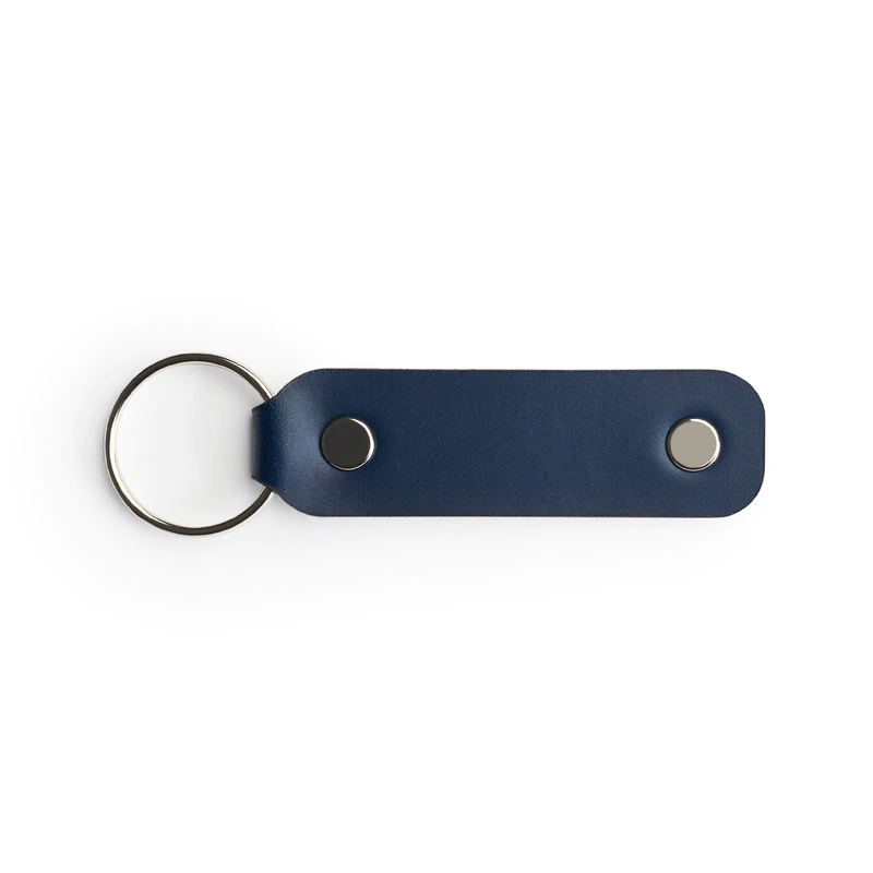Navy full-grain leather keyring — personalised gift — CarveOn, made in Ireland#Color_Navy