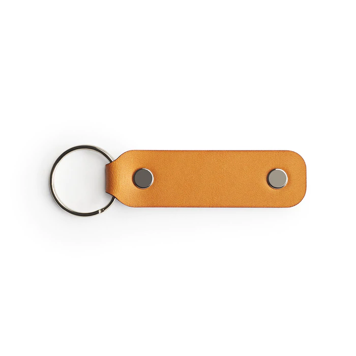 Tan full-grain leather keyring — personalised gift — CarveOn, made in Ireland#Color_Tan