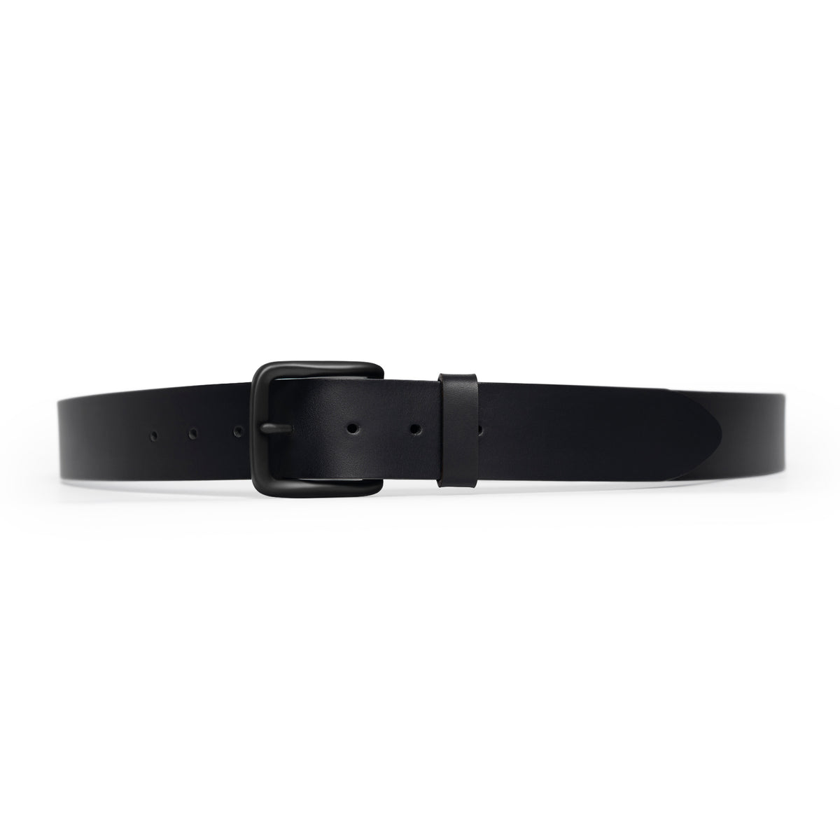 Black full-grain leather belt, black buckle — CarveOn, made in Ireland#Color_Black