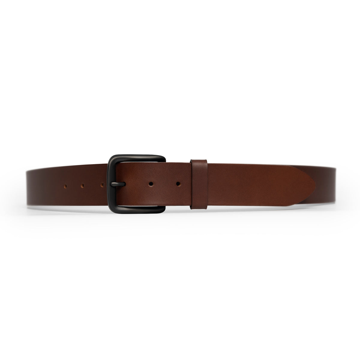 Dark Brown full-grain leather belt, black buckle — CarveOn, made in Ireland#Color_Dark Brown