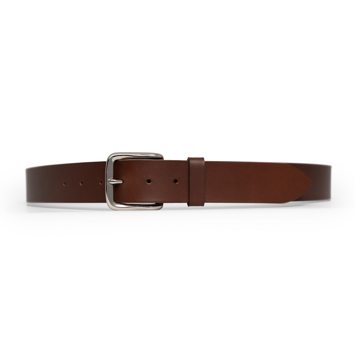 Dark Brown full-grain leather belt, silver buckle — CarveOn, made in Ireland#Color_Dark Brown