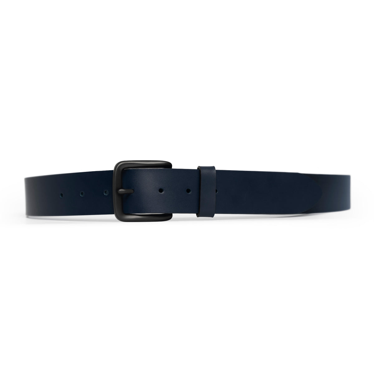 Navy full-grain leather belt, black buckle — CarveOn, made in Ireland#Color_Navy