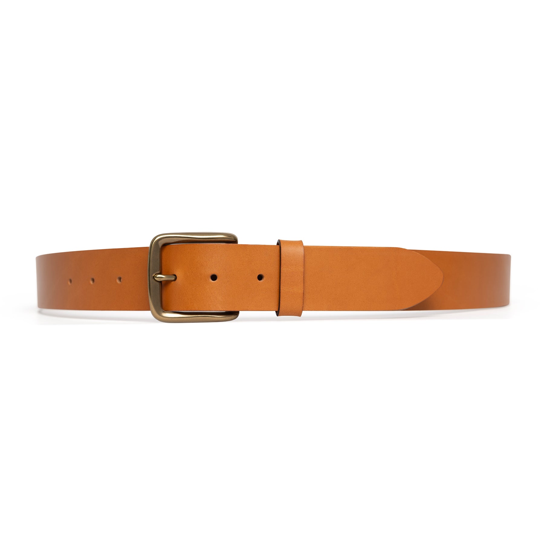 Tan full-grain leather belt, brass buckle — CarveOn, made in Ireland#Color_Tan
