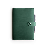 Irish Green Leather A5 Notebook and Pen by CarveOn