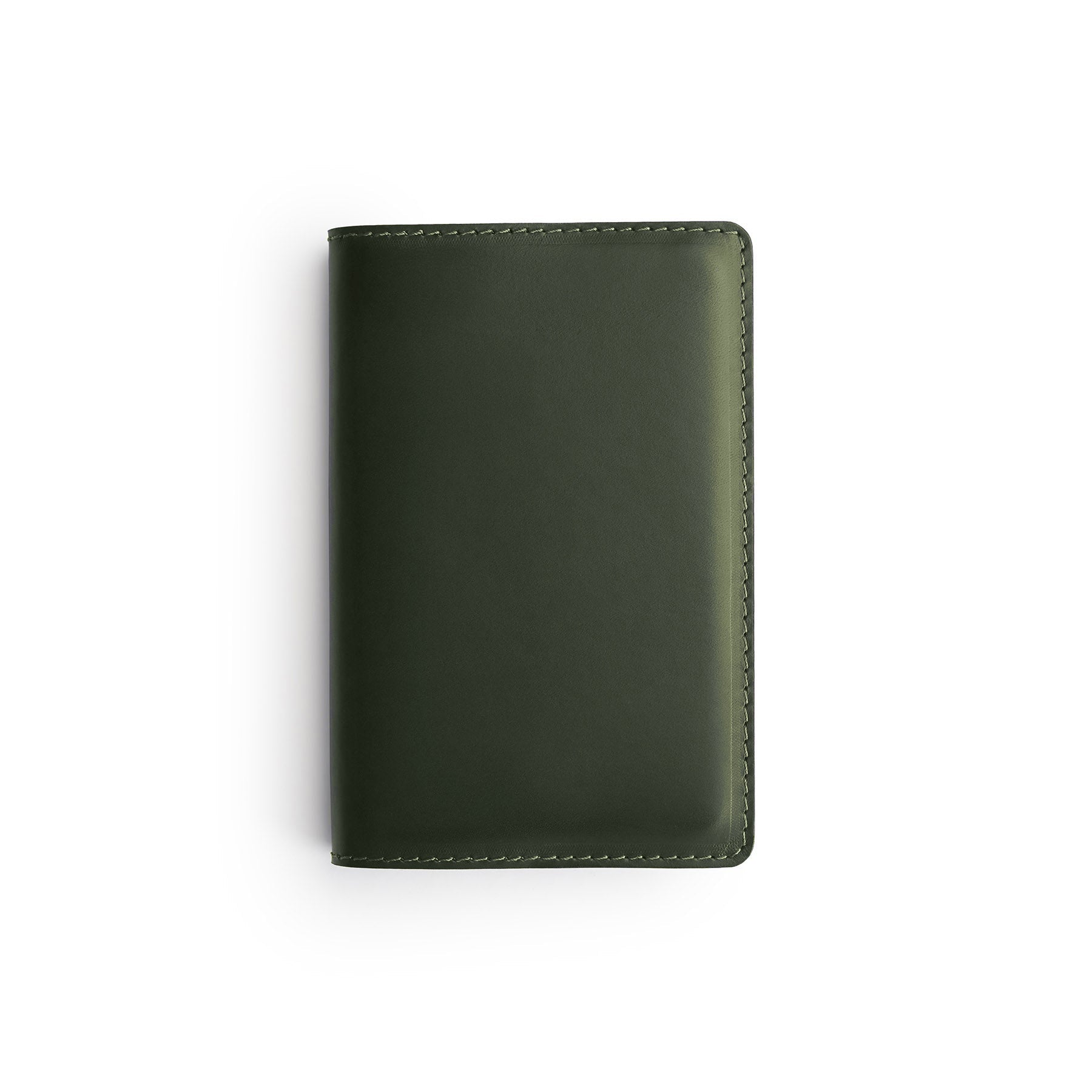 Green full-grain leather A6 notebook, flat lay — personalised — CarveOn, made in Ireland#Color_Green