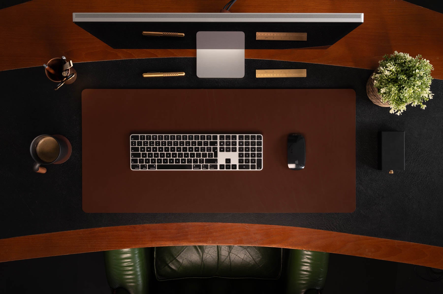 Dark Brown full-grain leather desk pad — personalised — CarveOn, made in Ireland#Color_Dark Brown