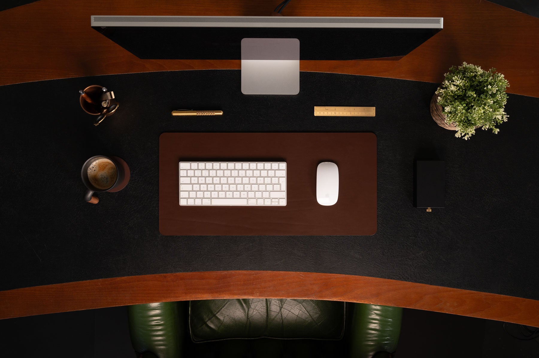Dark Brown full-grain leather desk pad — personalised — CarveOn, made in Ireland#Color_Dark Brown