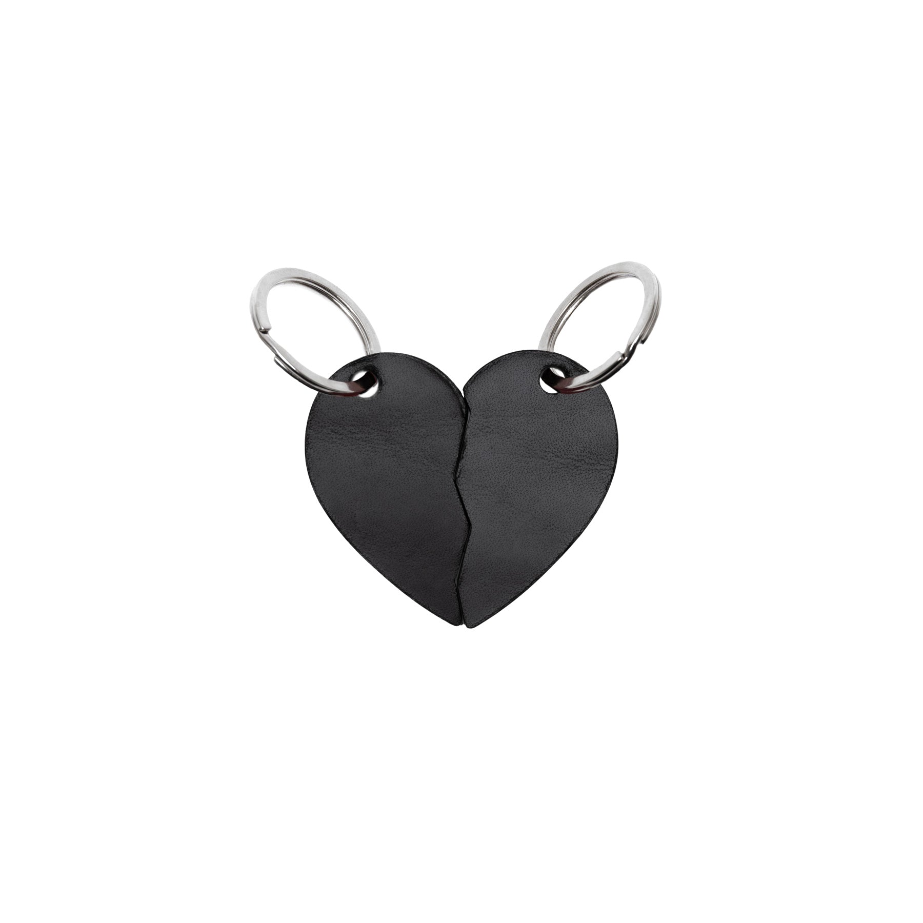 Black full-grain leather keyring — personalised gift — CarveOn, made in Ireland