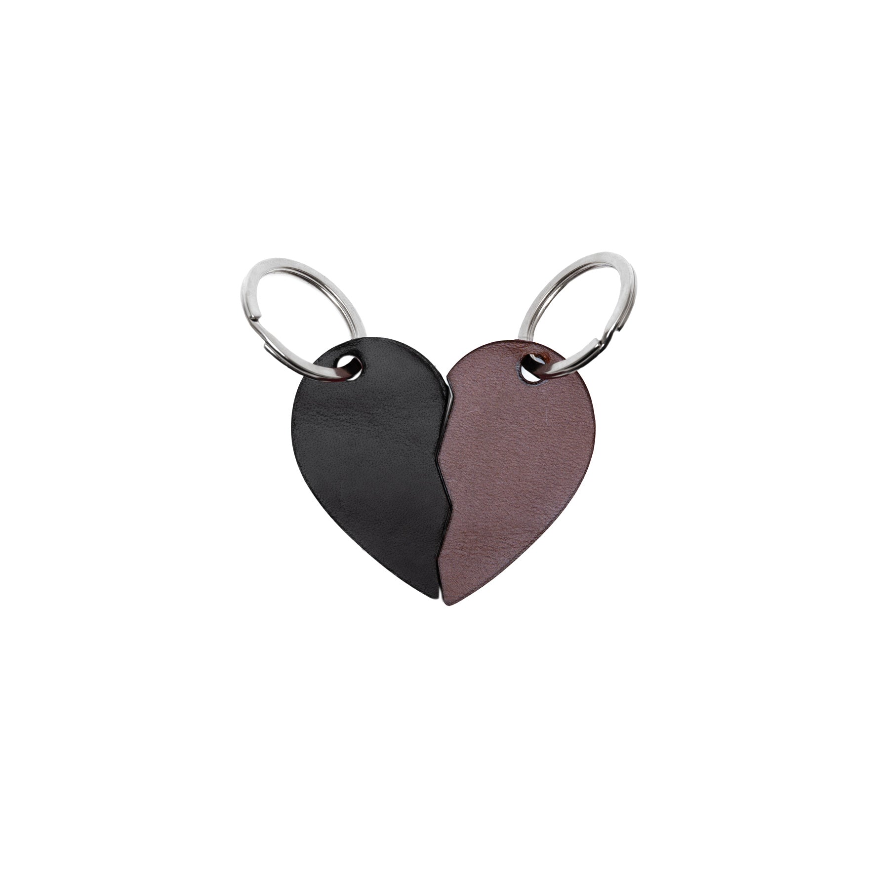 Black full-grain leather keyring — personalised gift — CarveOn, made in Ireland